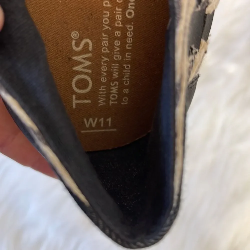 Toms Alpargata Woven Leather/Fabric Espadrille Huraches Sz 11‎